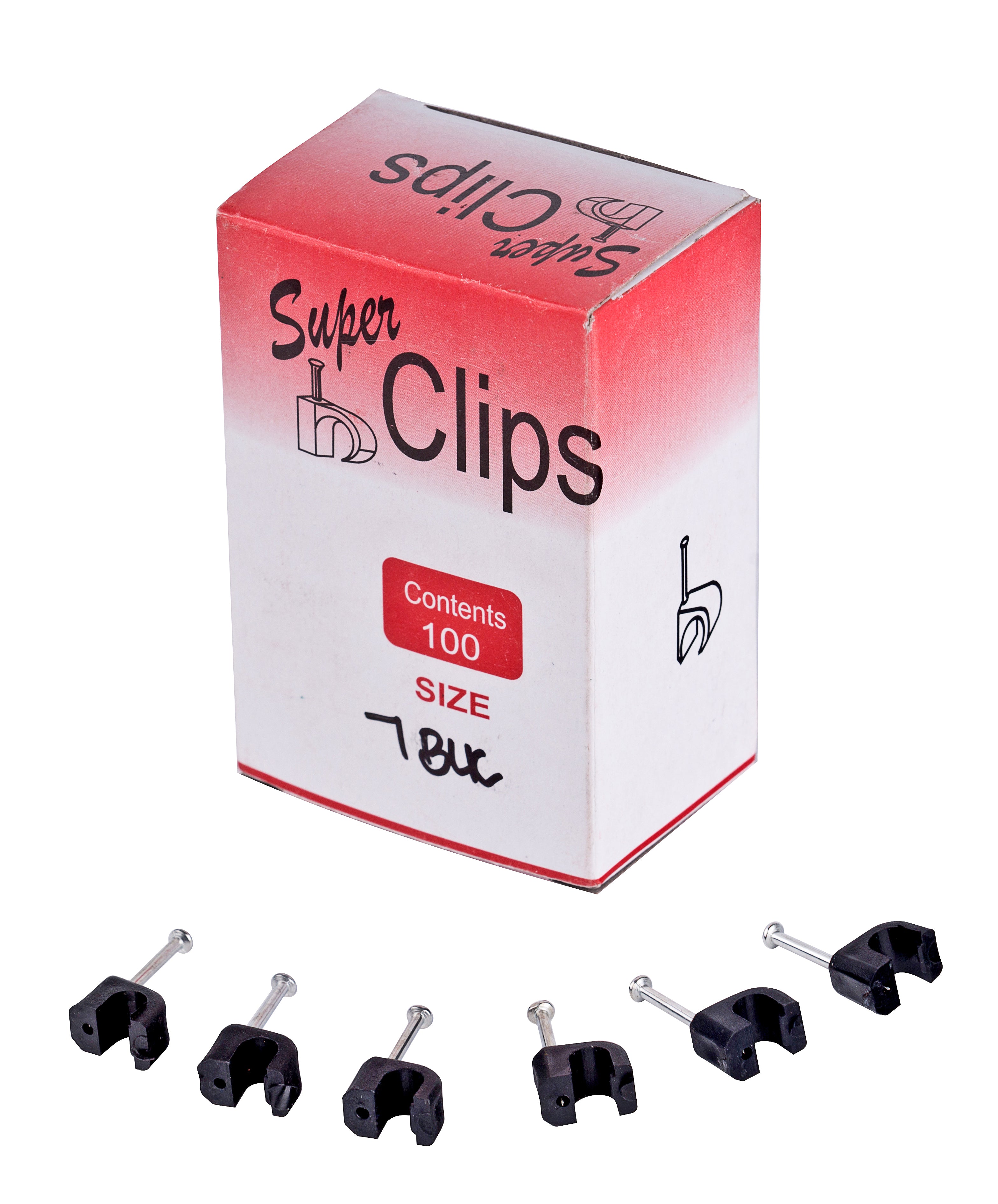 Clip Cable 7 Mm Black (100/Box)