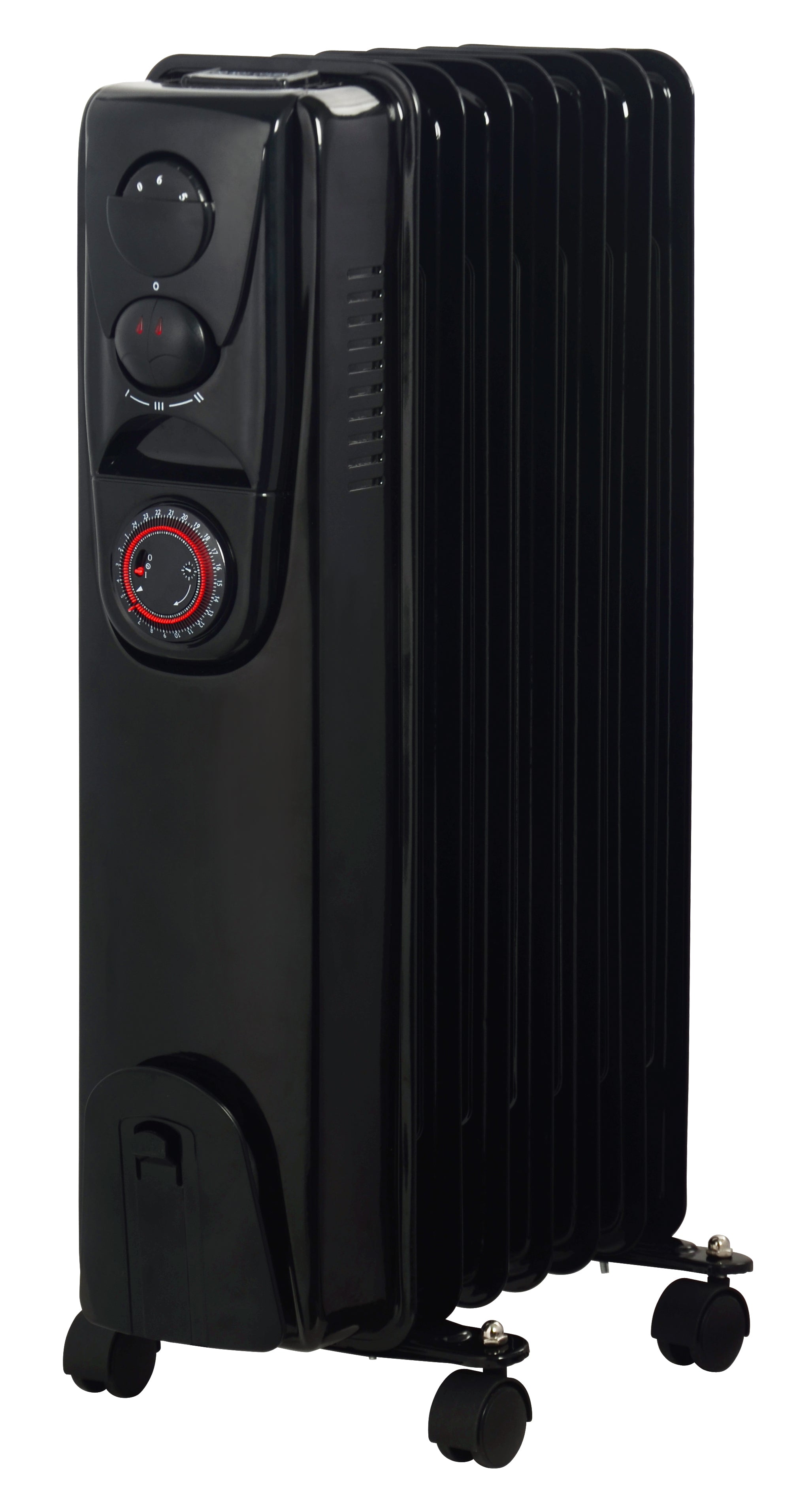 ALVA - 7 FINS 1500W OIL FILLED HEATER - TIMER FUNCTION - GLOSSY BLACK