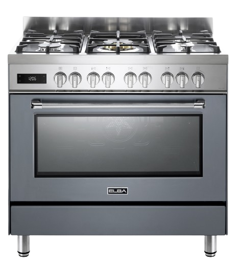 Elba Excellence 90Cm 5 Burner Gas Cooker With Electric Oven - Slate Grey