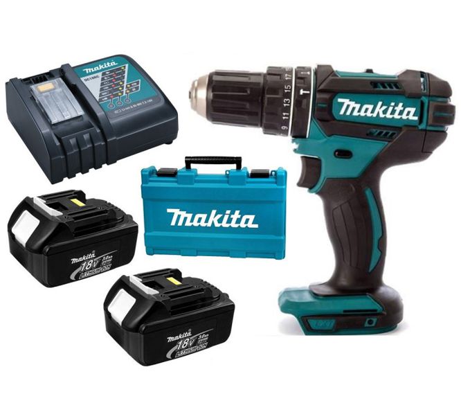13mm Impact Drill Kit 18 V Incl. 2x Bat Pack & Charger 10 Dhp482 Rfe