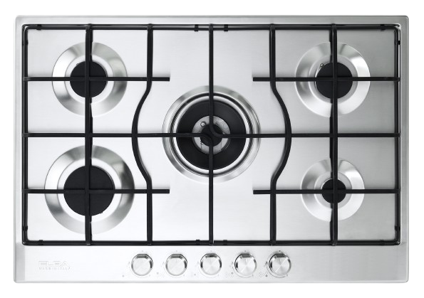 Elba Elio Lite 70Cm 5 Burner Gas Hob-Stainless Steel