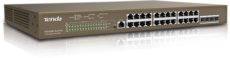 Tenda L3 Managed PoE Switch 24 Port