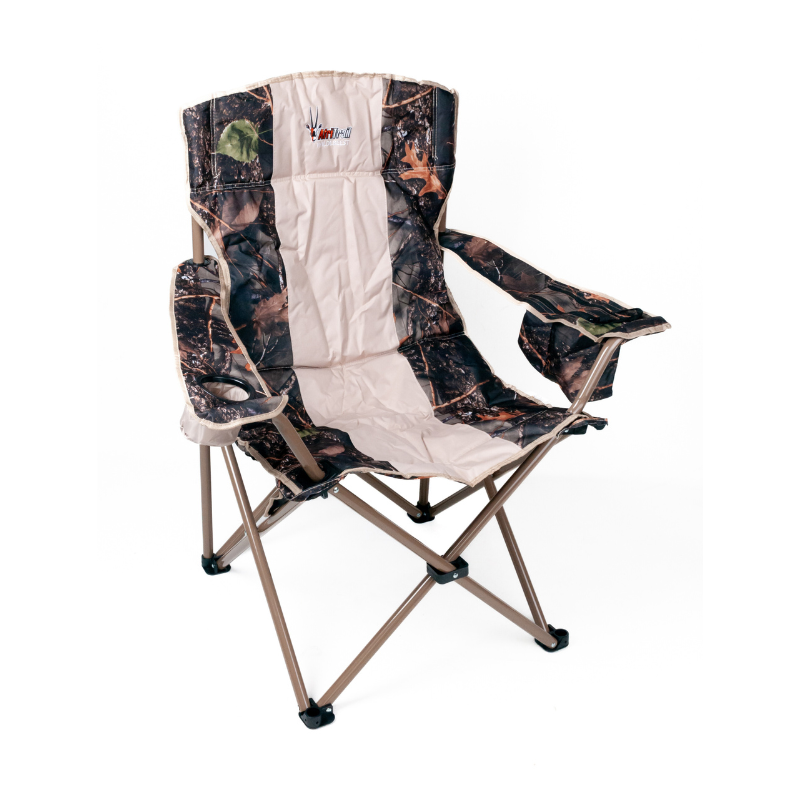 Wildebeest Padded Chair With Cooler Bag 150kg Camo - Livestainable.co.za