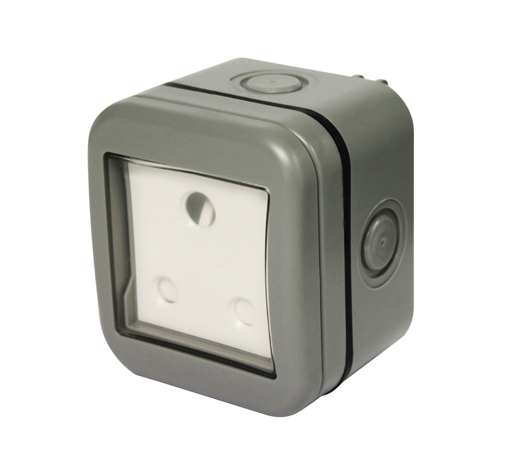 Ip55 Single Unswitched 16 A Sa Outdoor Socket (1 X 3 Pin)