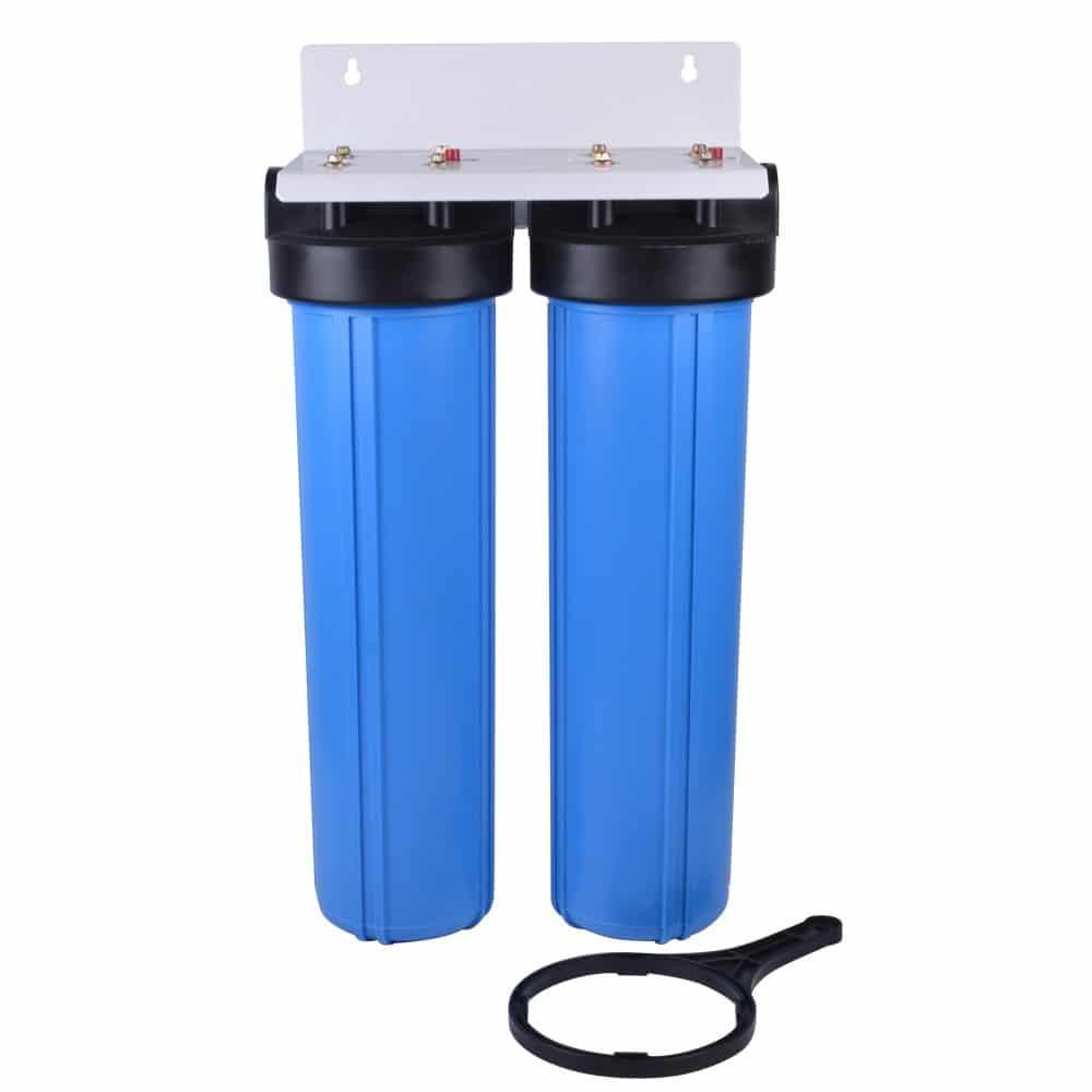 2 Stage Big Blue Water Filter With Cartridges (On Bracket - Livestainable.co.za
