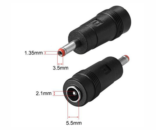 Adapter Dc 2.1mm Plug To 1.35mm Socket Red Ring Dc2.1 Dc1.35