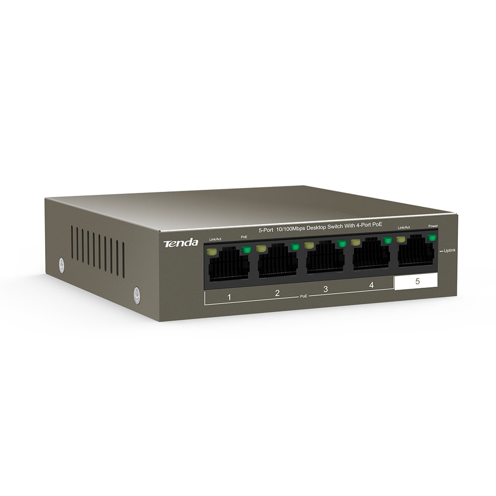 Tenda 5-Port 10/100Mbps Desktop Switch With 4-Port PoE