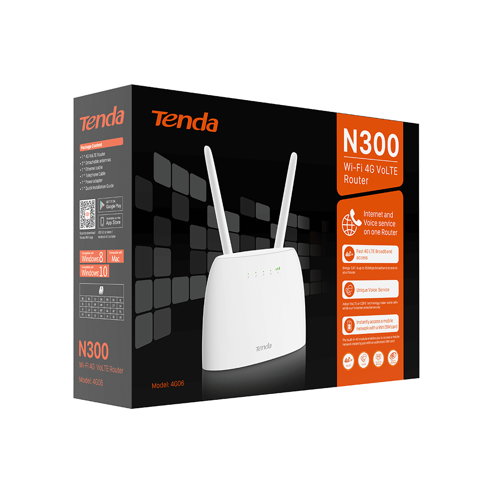 Tenda N300 Wi-Fi 4G VoLTE Router