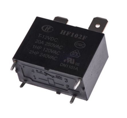 Pcb Mount Faston Relay Spst 20 A 12 Vdc Hf102 F/T 12 Vdc