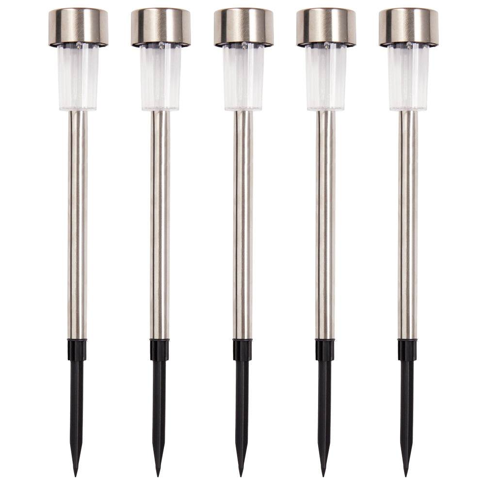 Solar Lamp ø4,5 H36 5 Pcs. Stainless Steel - Livestainable.co.za