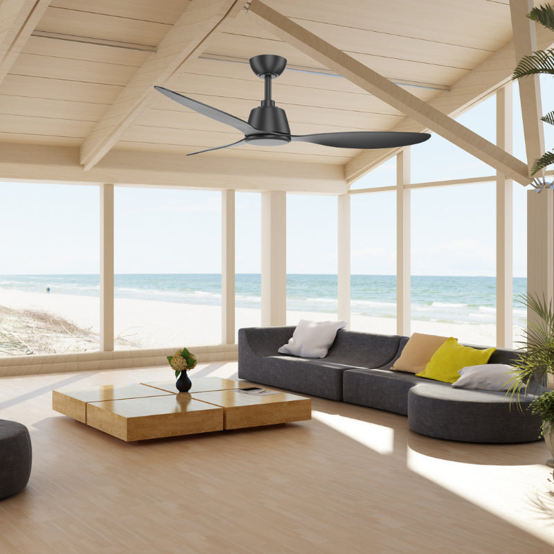 Coastal Breeze Fan Black Without Light Kit 1320mm