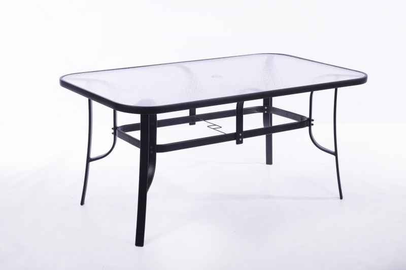 Table 150cm Tempered Glass Top Grahite - Livestainable.co.za
