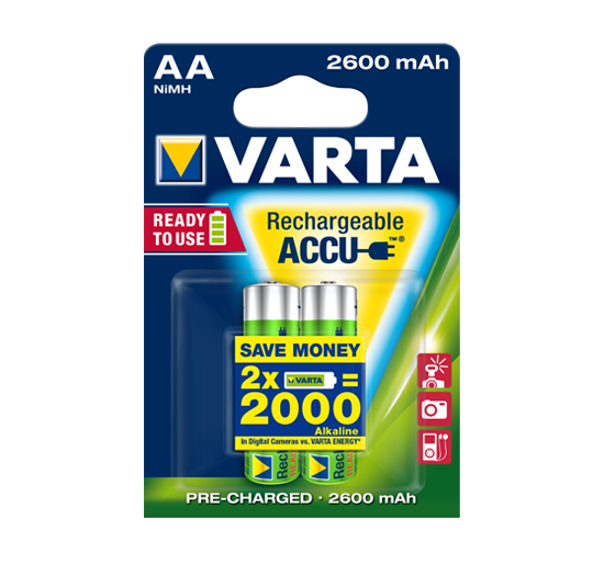 Accu R2 U Aa 2600m Ah 2 Pk Rechargeable