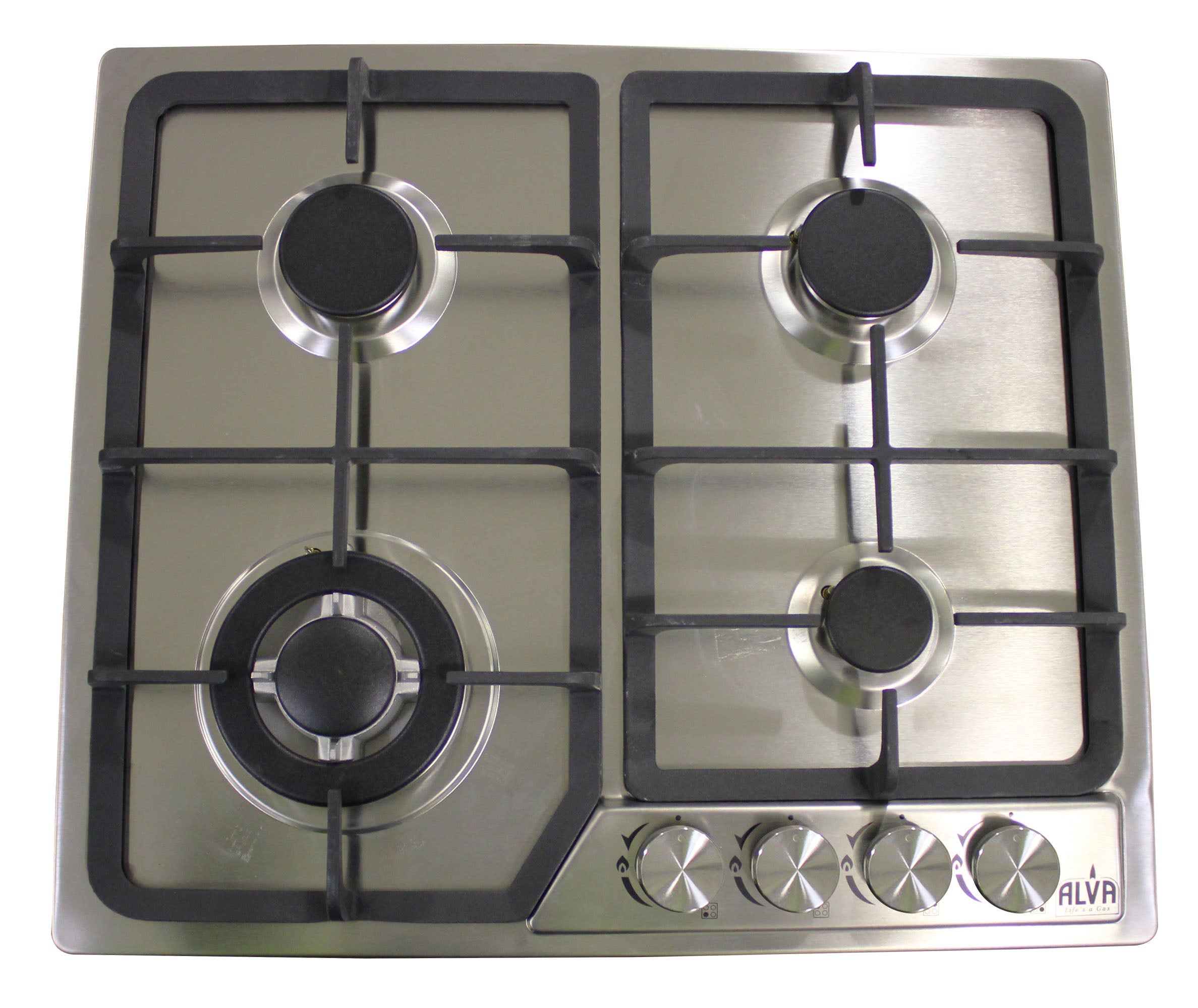 ALVA - 60cm 4-BURNER GAS HOB - STAINLESS STEEL