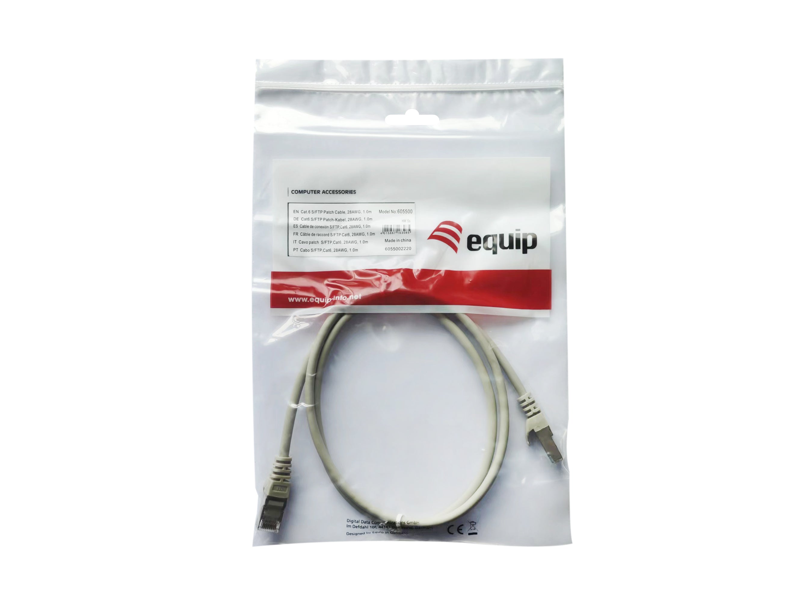 Equip Cat6 S/FTP Patch Cable 10M Grey