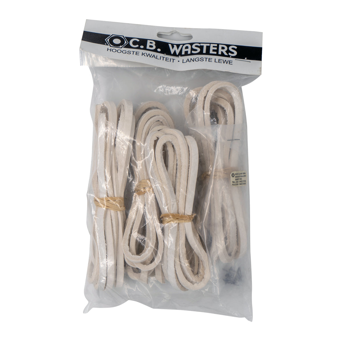 Cb Washers Riem Leather Raw White 8 M Prepack