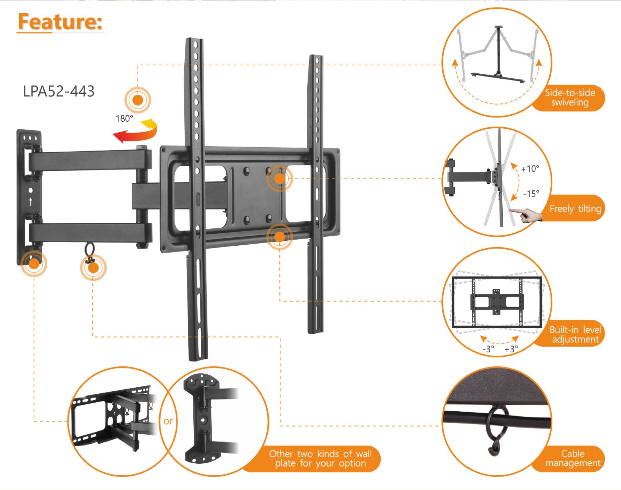 Equip 37"-70" Articulating Wall Mount TV Bracket