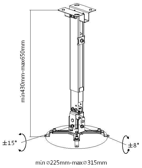 Equip Universal Projector Ceiling Wall Mount Bracket