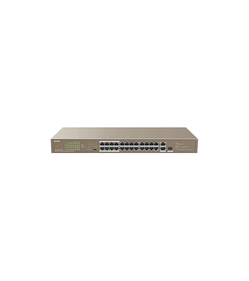 Tenda 24FE+2GE/1SFP Rackmount Switch With 24-Port PoE