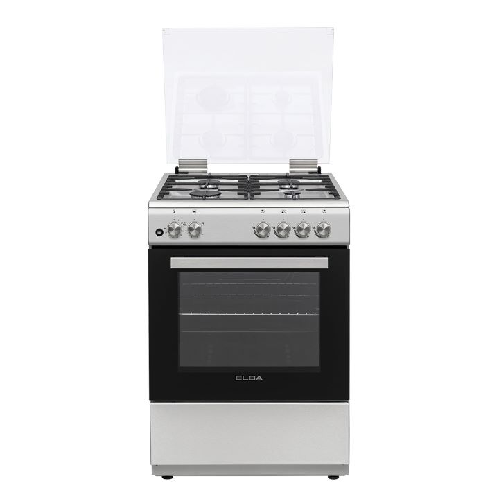 Elba Essential 60Cm 4 Burner Cooker With Gas Oven -Stainless Steel