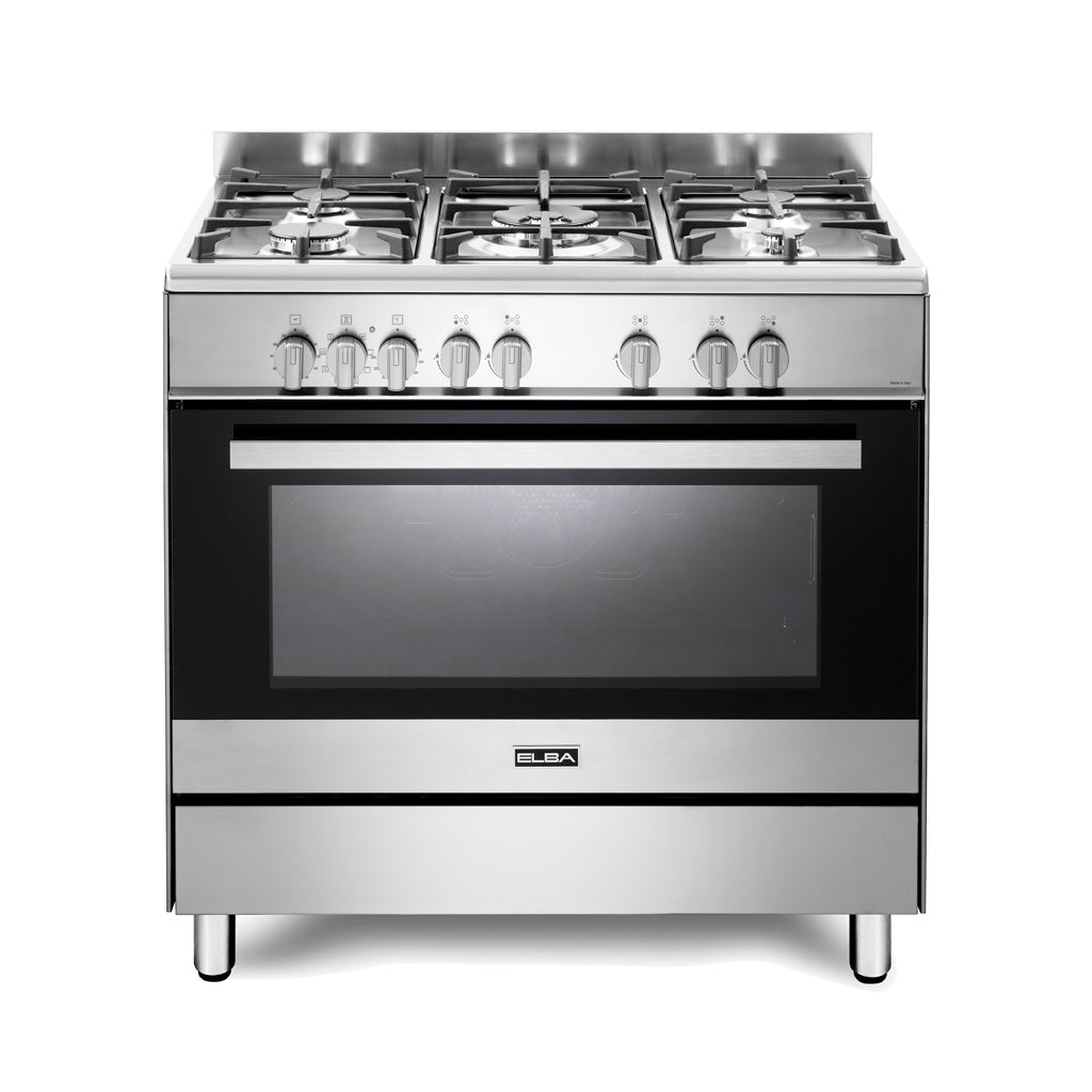 Elba Classic 90Cm 5 Burner Gas Cooker With Electric Oven- Stainless Steel