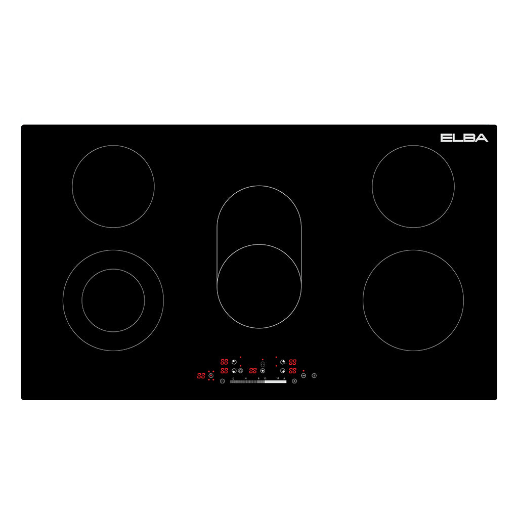 Elba Classic 90Cm 5 Zone Ceran Hob- Black