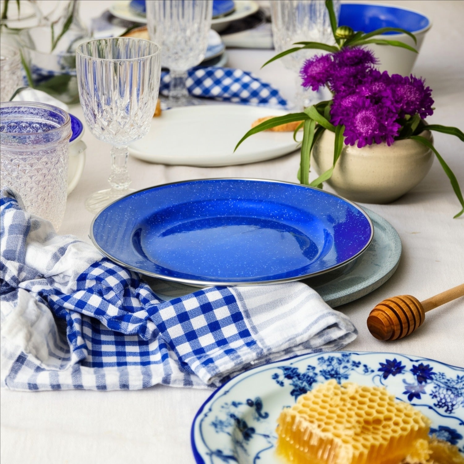 Campfire 26 Cm Flat Plate S/S Rim Blue