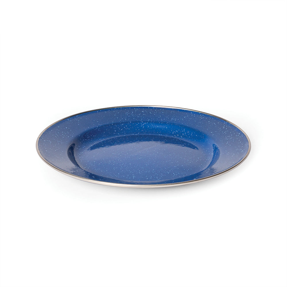 Campfire 26 Cm Flat Plate Blue W/ Stainless Steel Rim - Livestainable.co.za