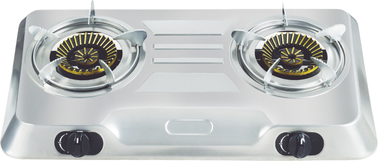 Totai 2 Burner Tabletop Gas Stove With Auto Ignition- Black And Silver