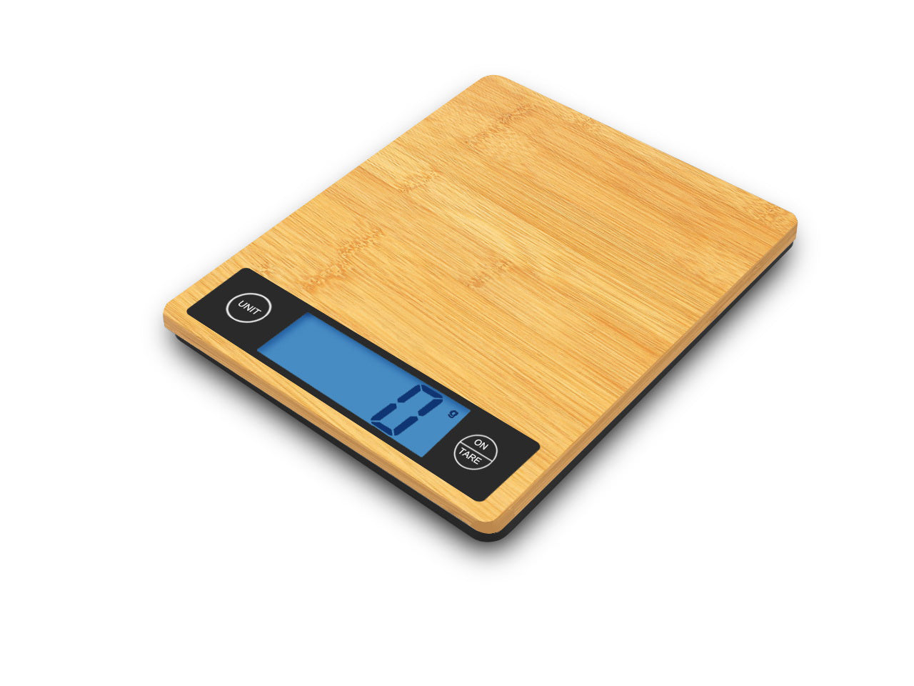Kitchen Digital Scale Bamboo Large Backlit Display