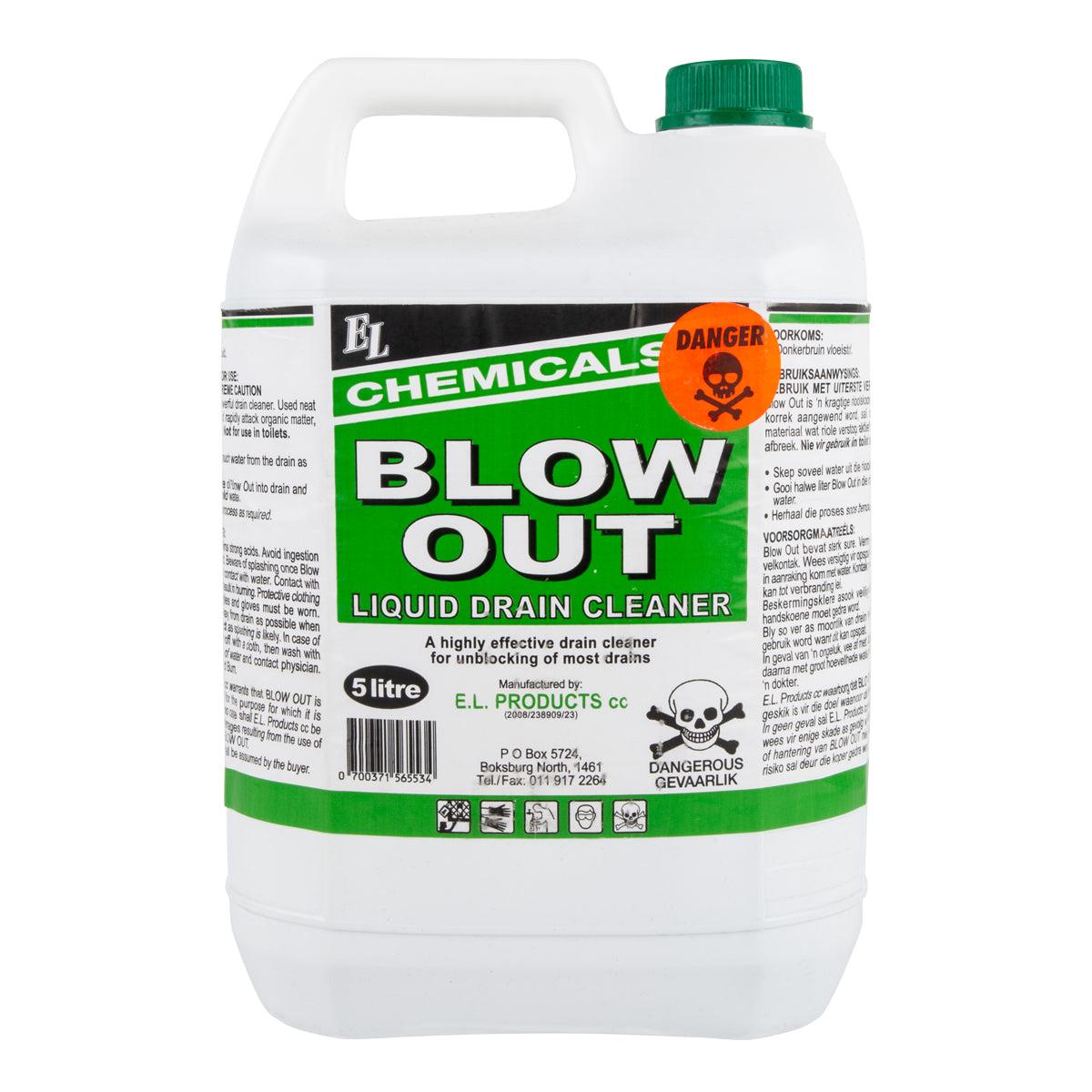 Blowout Drain Cleaner Acid Base 5 L