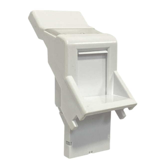 25x50mm Angled 1 Port Snap Shuttered Keystone Adapter Wt 8 W8 Pka1