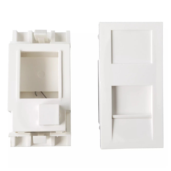 25x50mm Str. 1 Port Snap Shuttered Keystone Adapter White 8 W8 Pkbsn1