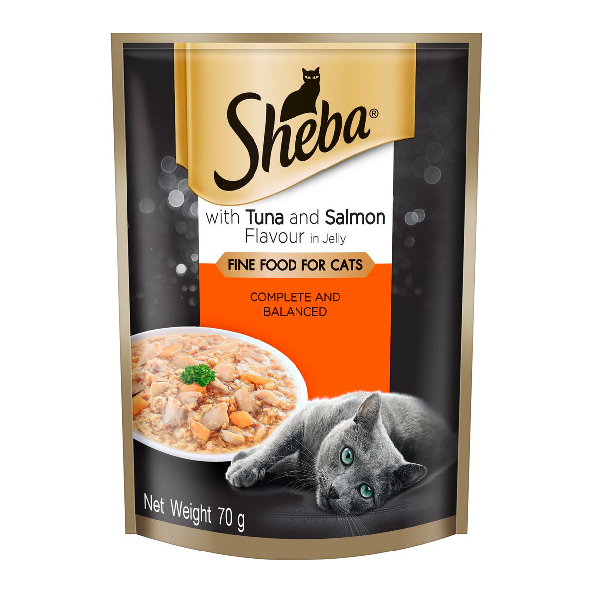 Sheba Cat Food Pouch Tuna & Salmon In Jelly 70 G