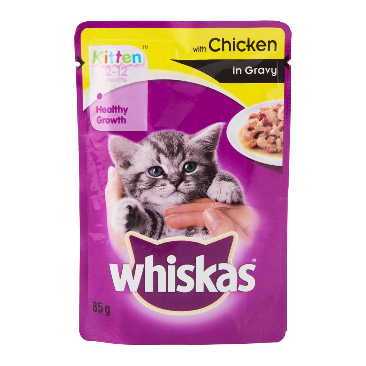 Whiskas Cat Food Pouch Kitten Poultry In Gray 85 G