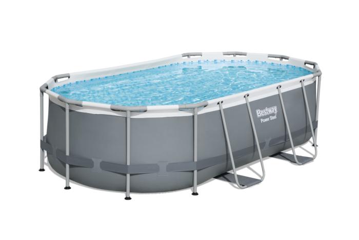 Power Steel Oval Pool Set 7.250 L 4.27m X 2.50m X 1.00m - Livestainable.co.za