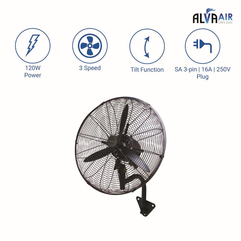 50cm Industrial Wall Fan High Velocity (Matt Black)