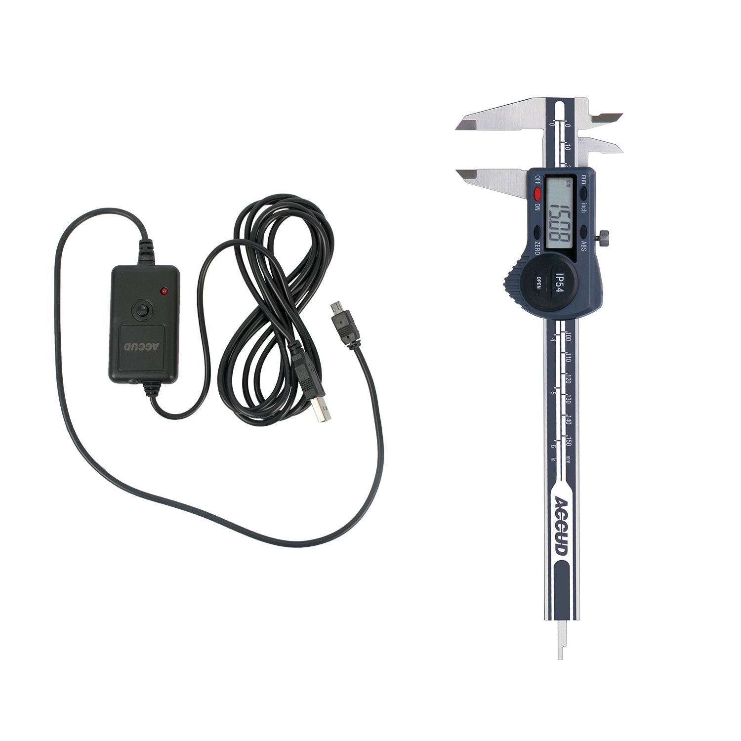 Accud Dig. Caliper 200 Mm 0.03 Mm Acc. S/Steel + Data Cable 100 11