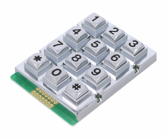 Keypad 4x3,*,# Metal W/Proof Ak 207 N Ssb Wp Mm
