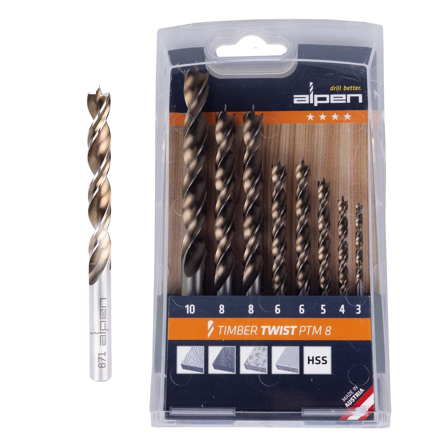 Timber Twist Wood Drill Bit Set Ptm8 8 3, 4, 5, 10.0 Mm, X2 6, 8.0 Mm - Livestainable.co.za