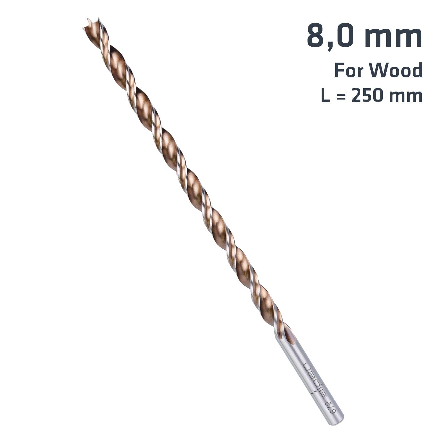 Timber Twist 8 Mm X 250 Long Wood Drill Bit Sleeved - Livestainable.co.za