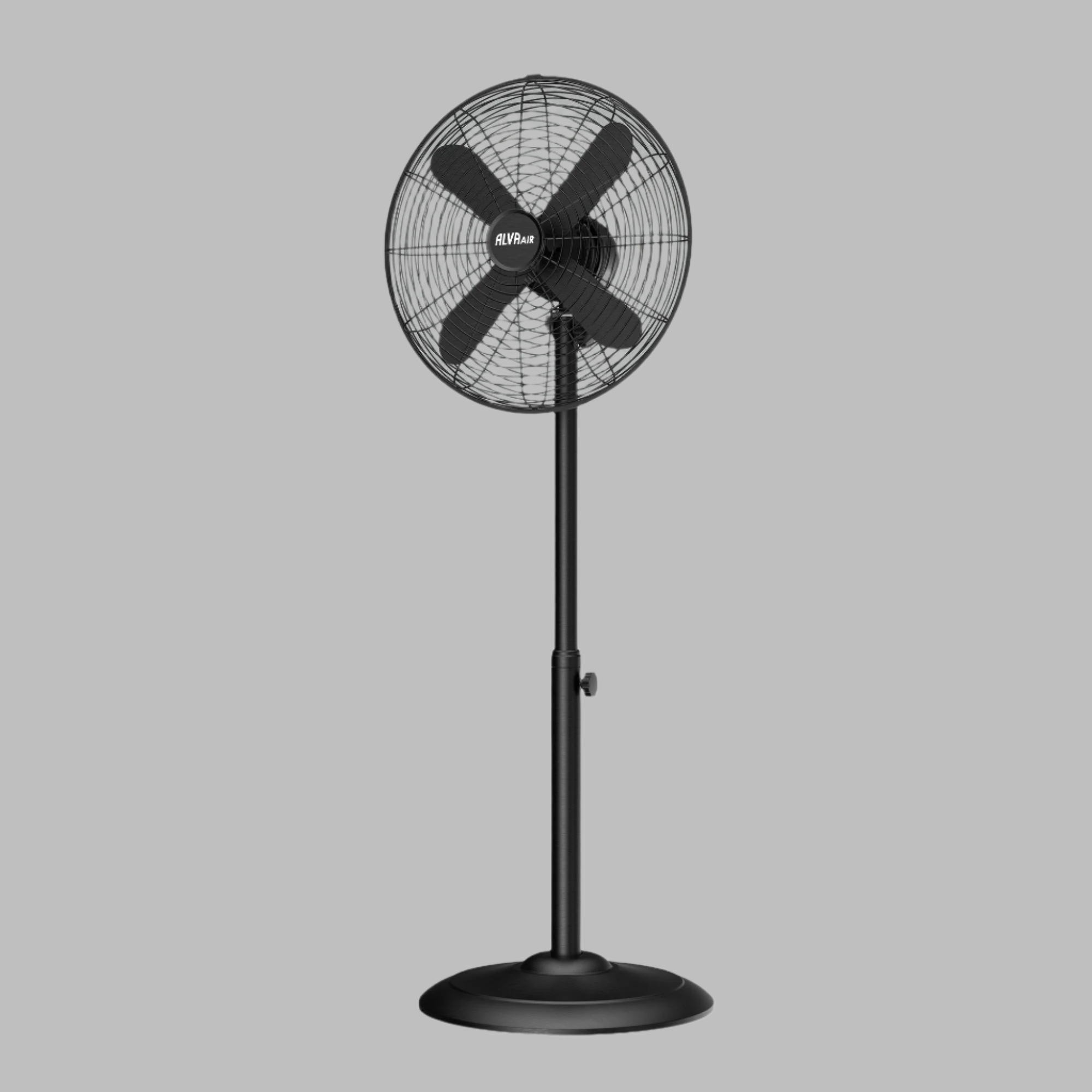 40cm Metal Telescopic Pedestal Fan 1.2 M Tall (Matte Black)