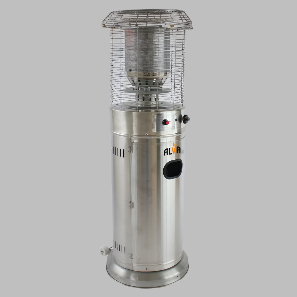 Short Stand Gas Patio Heater 1.35m Stainless Steel