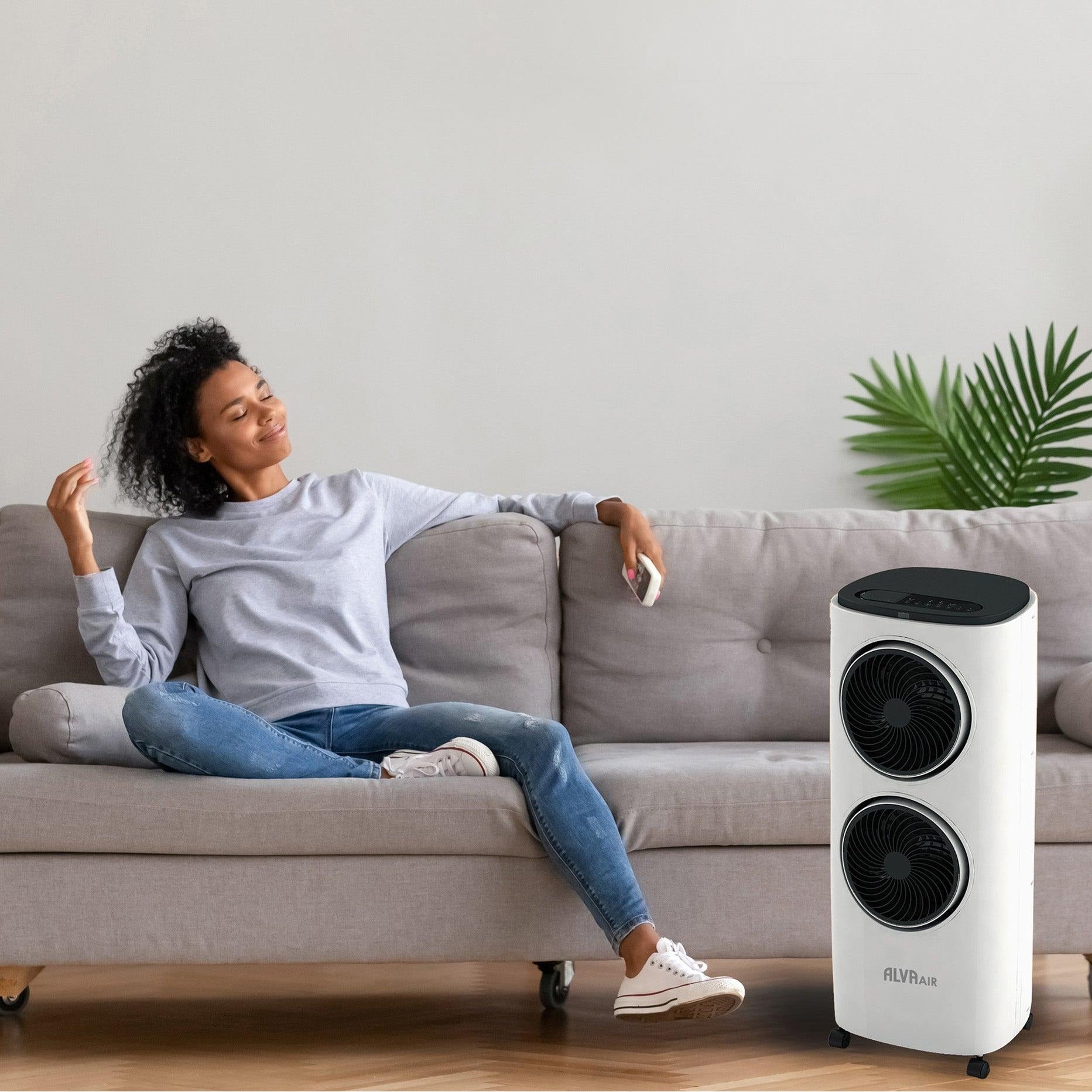 TWIN FAN EVAPORATIVE AIR COOLER WITH REMOTE CONTROL - Alva Lifestyle Retail
