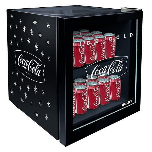 HUSKY - 46L COUNTER-TOP BEVERAGE COOLER W/ GLASS DOOR - COCA COLA - BLACK