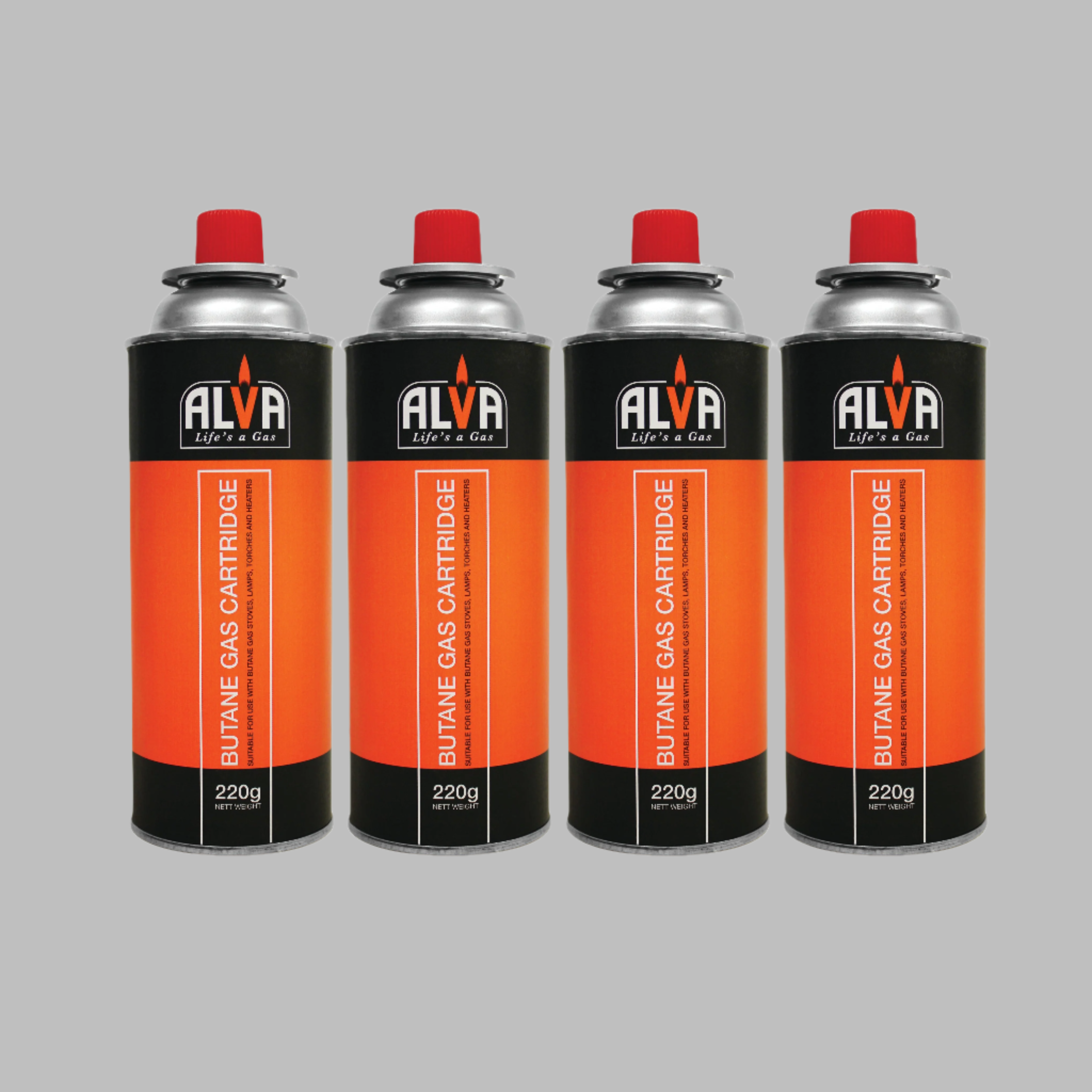 4 Pack Butane Gas Canisters 220g