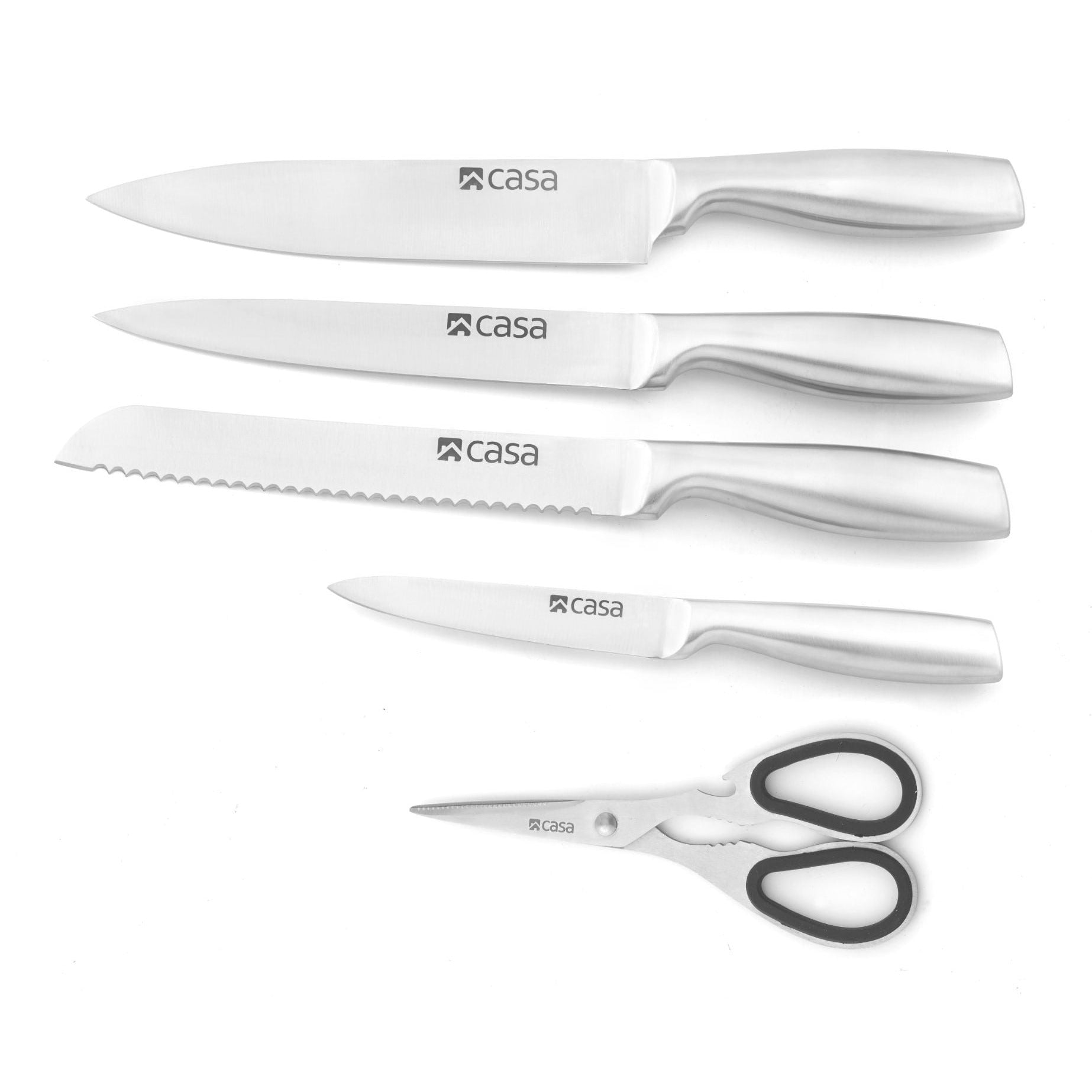 5 Pc Knife Set & Block Steel Palermo