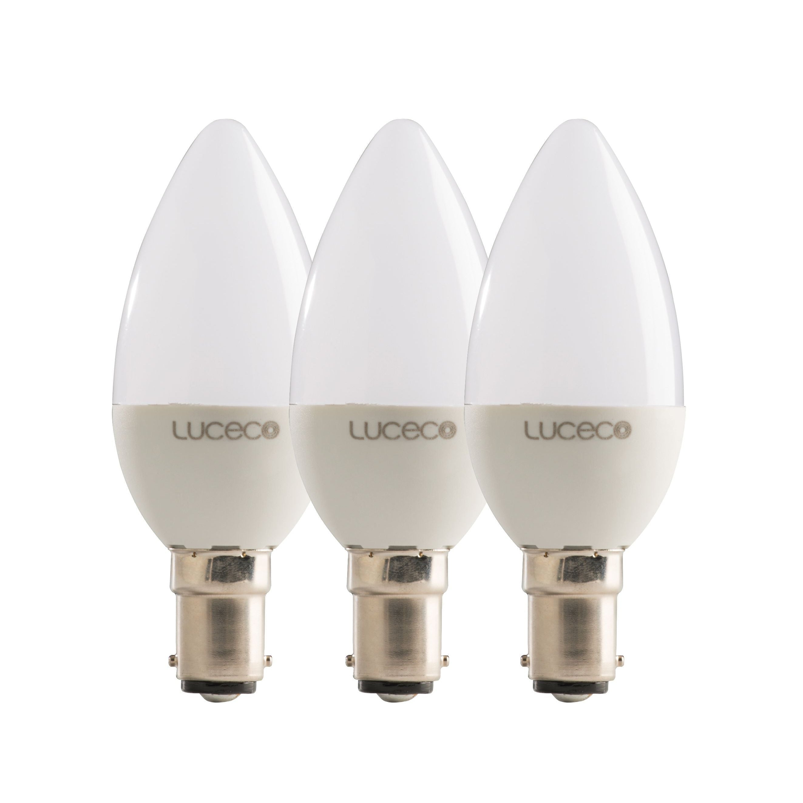 B35 Candle, 3 Pk B15, 3 W, 250 Lm, Warm White, Non Dim Led Globe