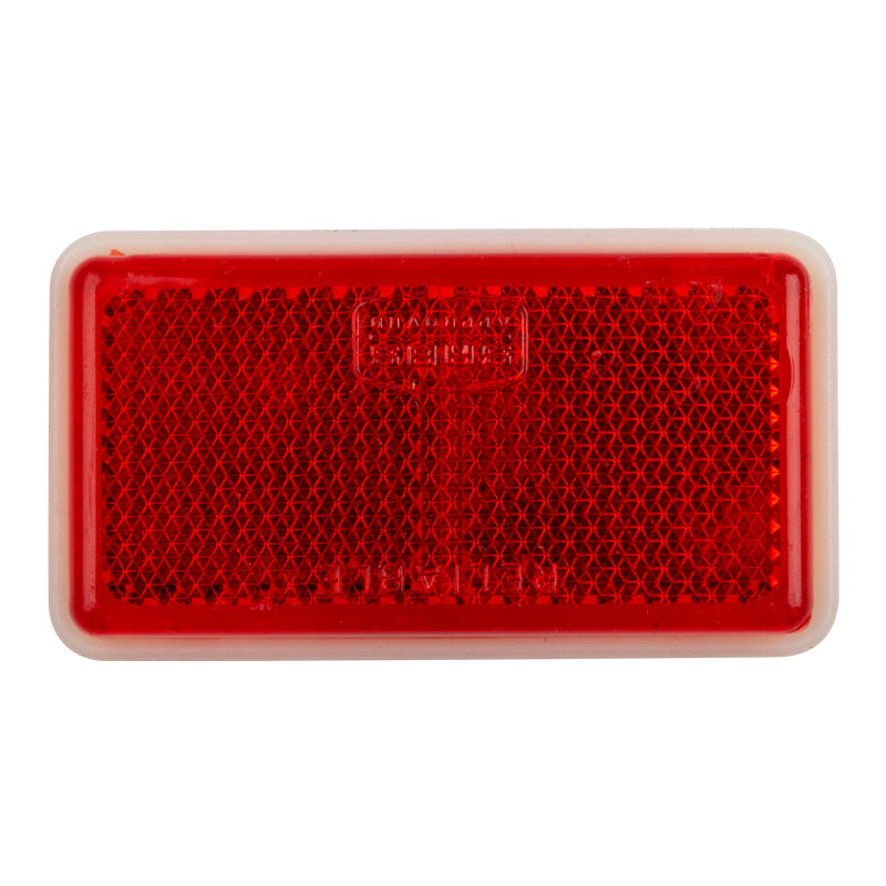 Rectangular Reflector Stick On Red 65 Mm