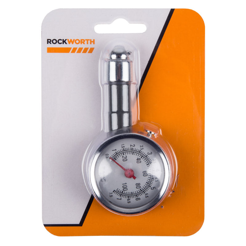 Rockworth Tyre Air Pressure Gauge Metal